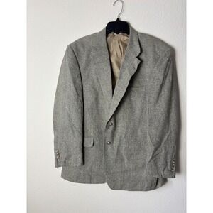 Bert Pulitzer Sz 42 Silk Blazer Sport Coat Herringbone Gray Menswear Work Formal